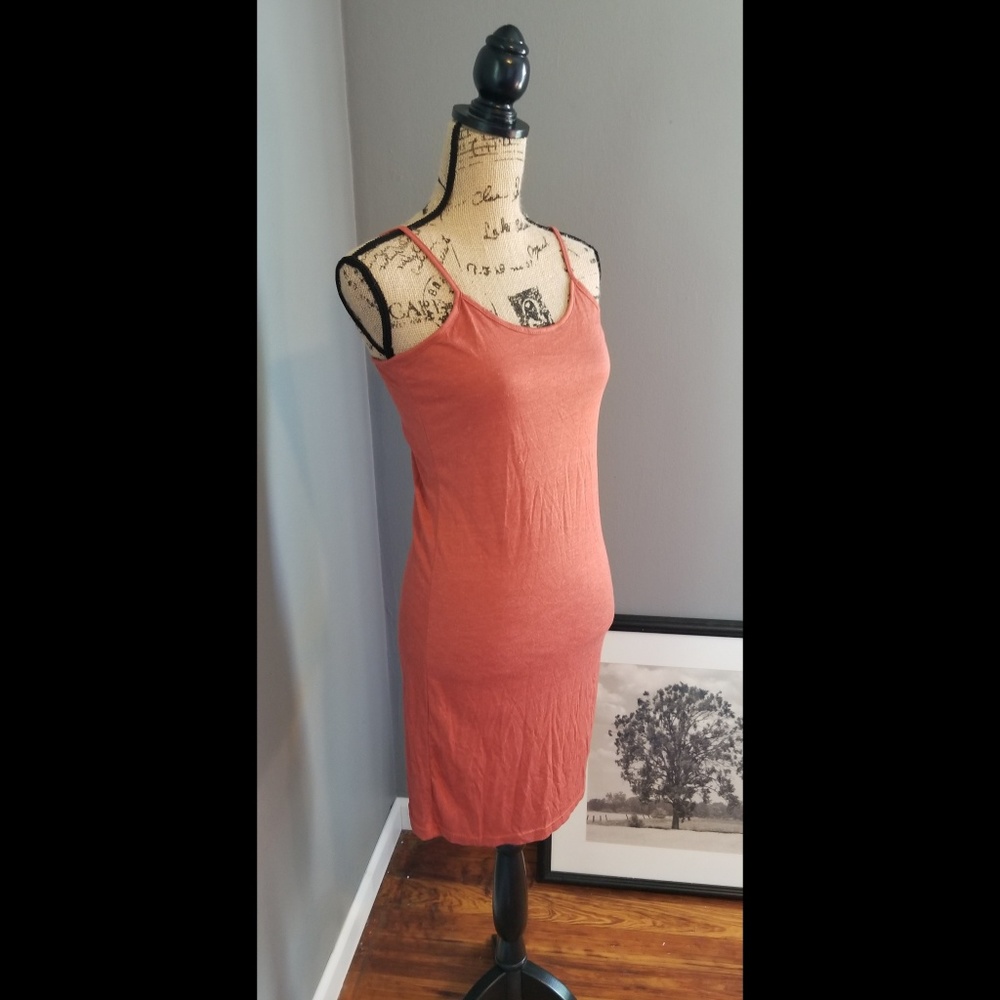 Monoreno Rust Orange Ajustable Strap Tank Dress - image 1